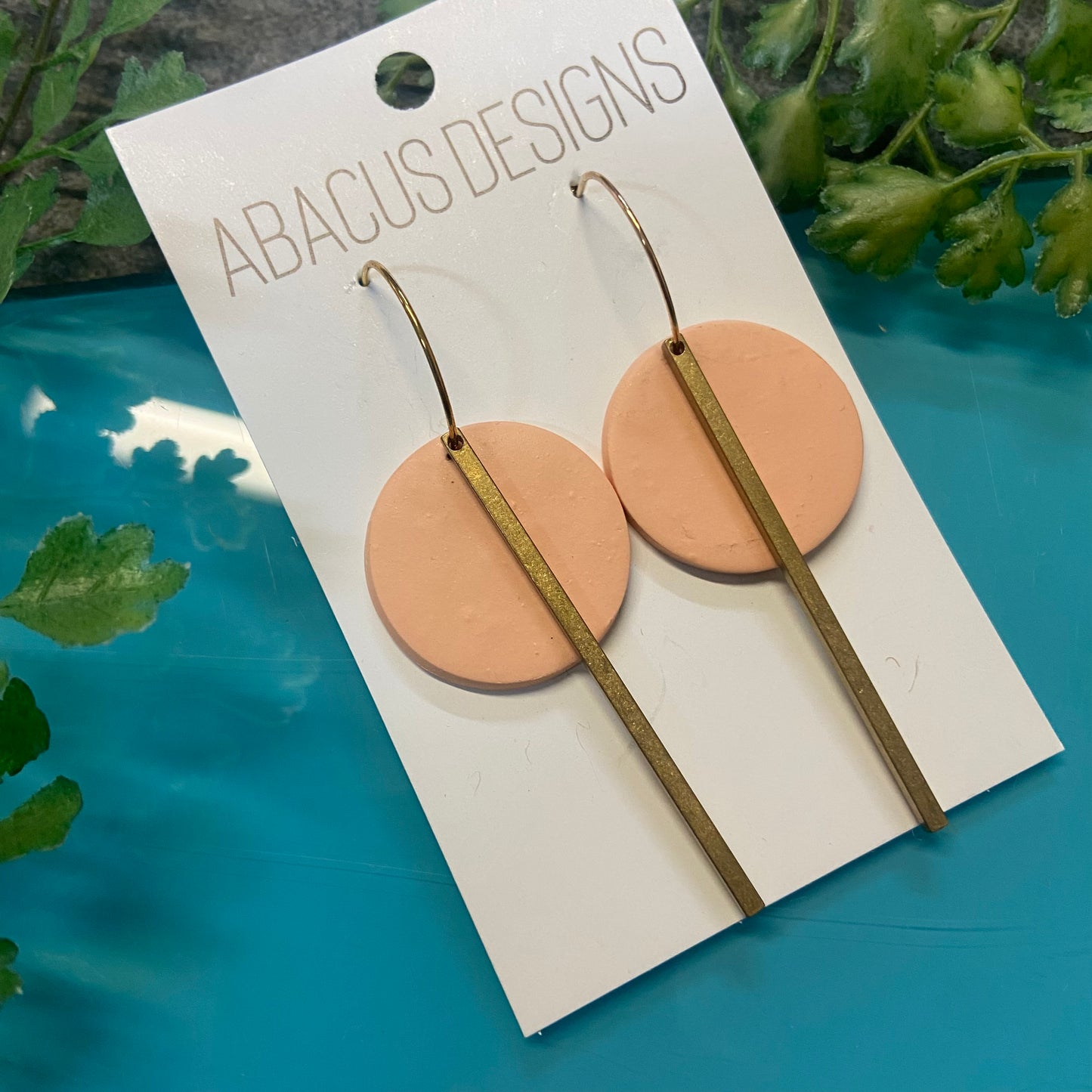 Handmade Polymer Clay Earrings - Orbit Bar