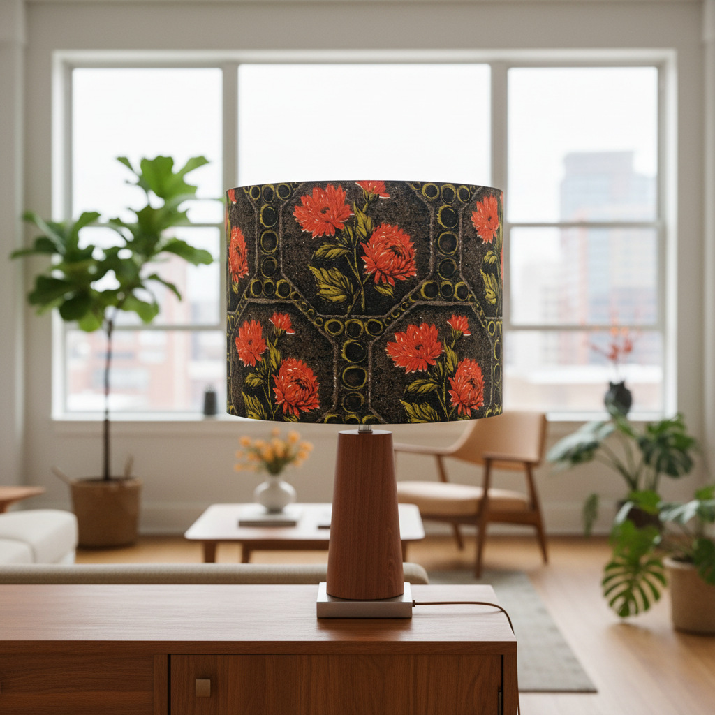 Custom Lamp Shade only - Vintage Chrysanthemum