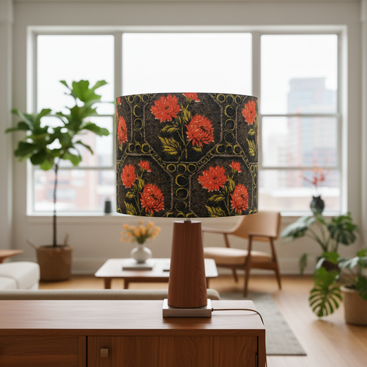 Custom Lamp Shade only - Vintage Chrysanthemum