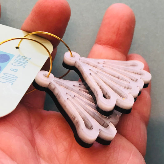 Art Deco Acrylic Earrings - Echinacea Flower