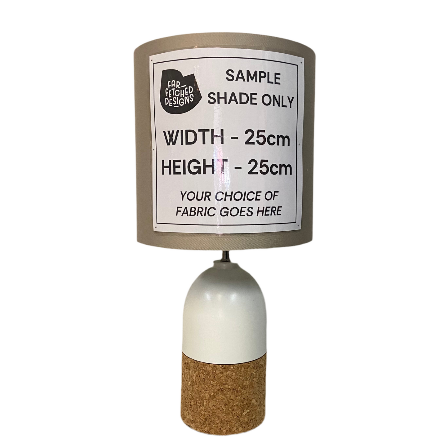 Lamp Base Only - White & Cork Bullet Table Lamp