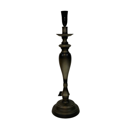 Lamp Base Only - Ornate Pewter Detailed Table Lamp