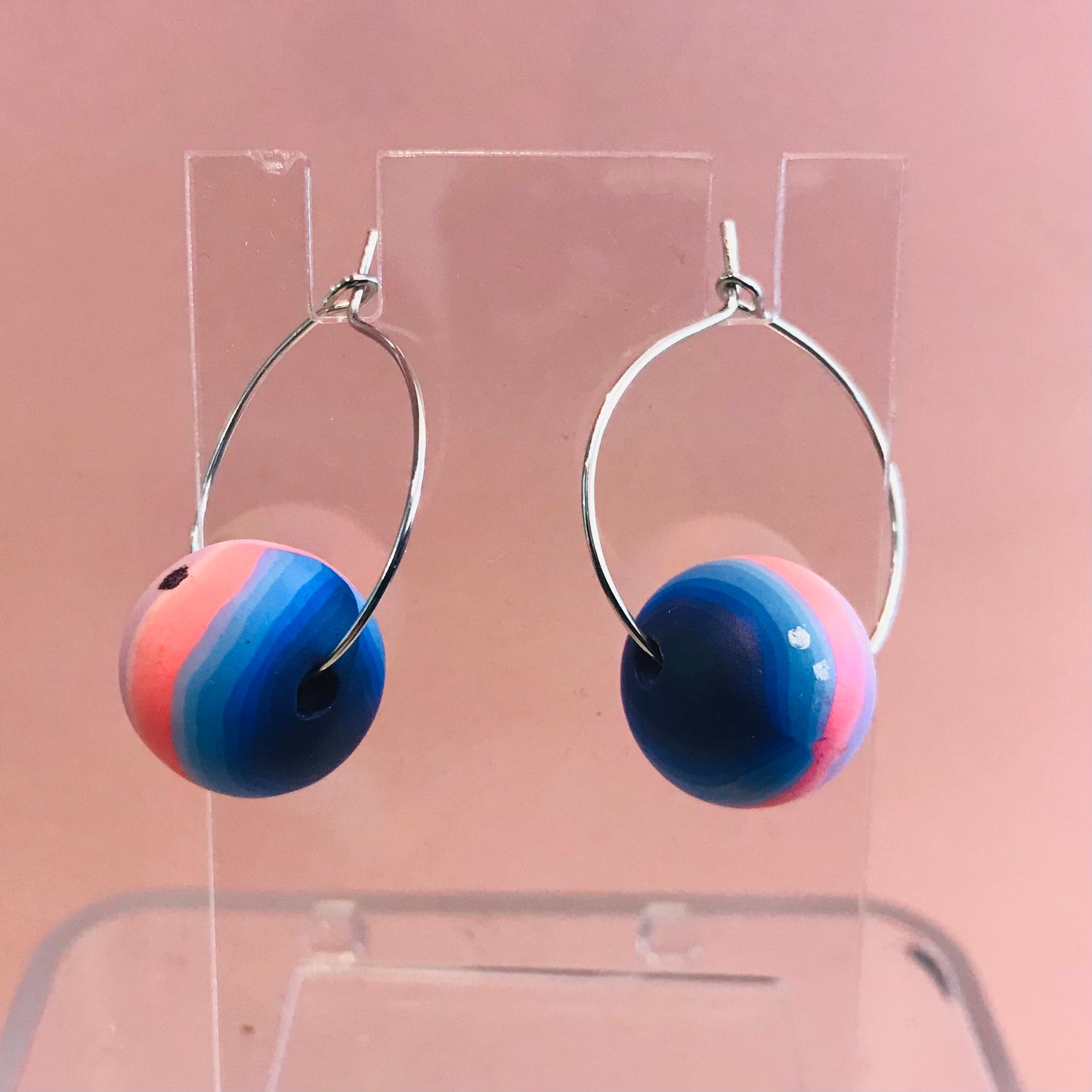 Bead Hoop Earrings - sunset