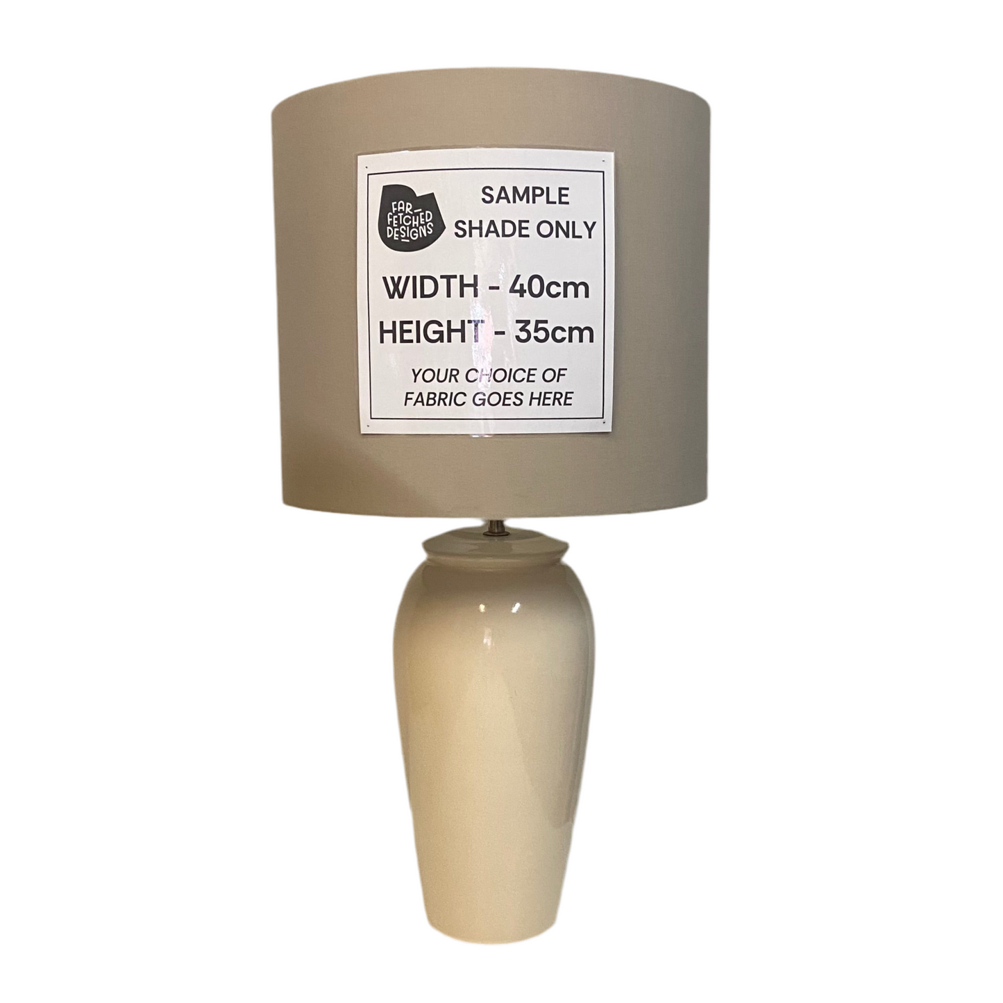 Lamp Base Only - Cream Urn Style Ceramic Table Lamp