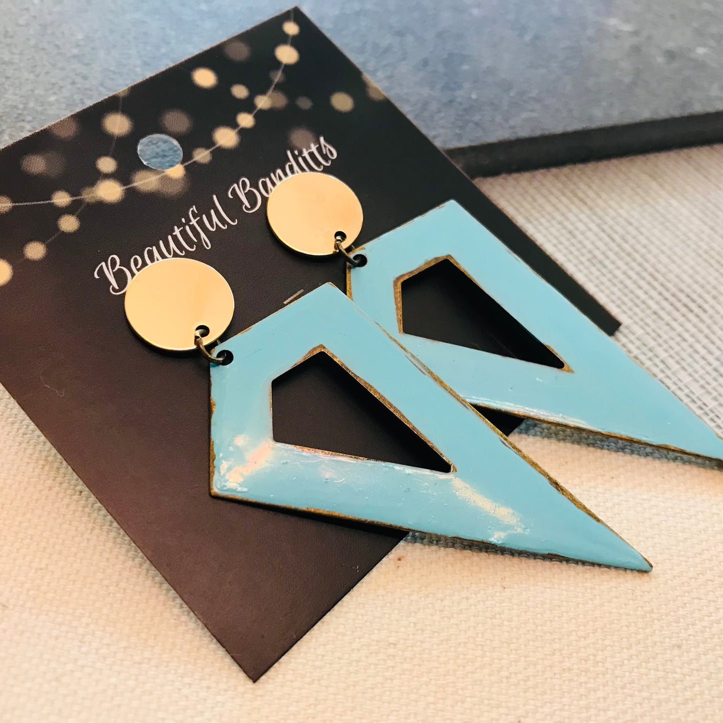 Mixed Metal and Resin Earrings - large