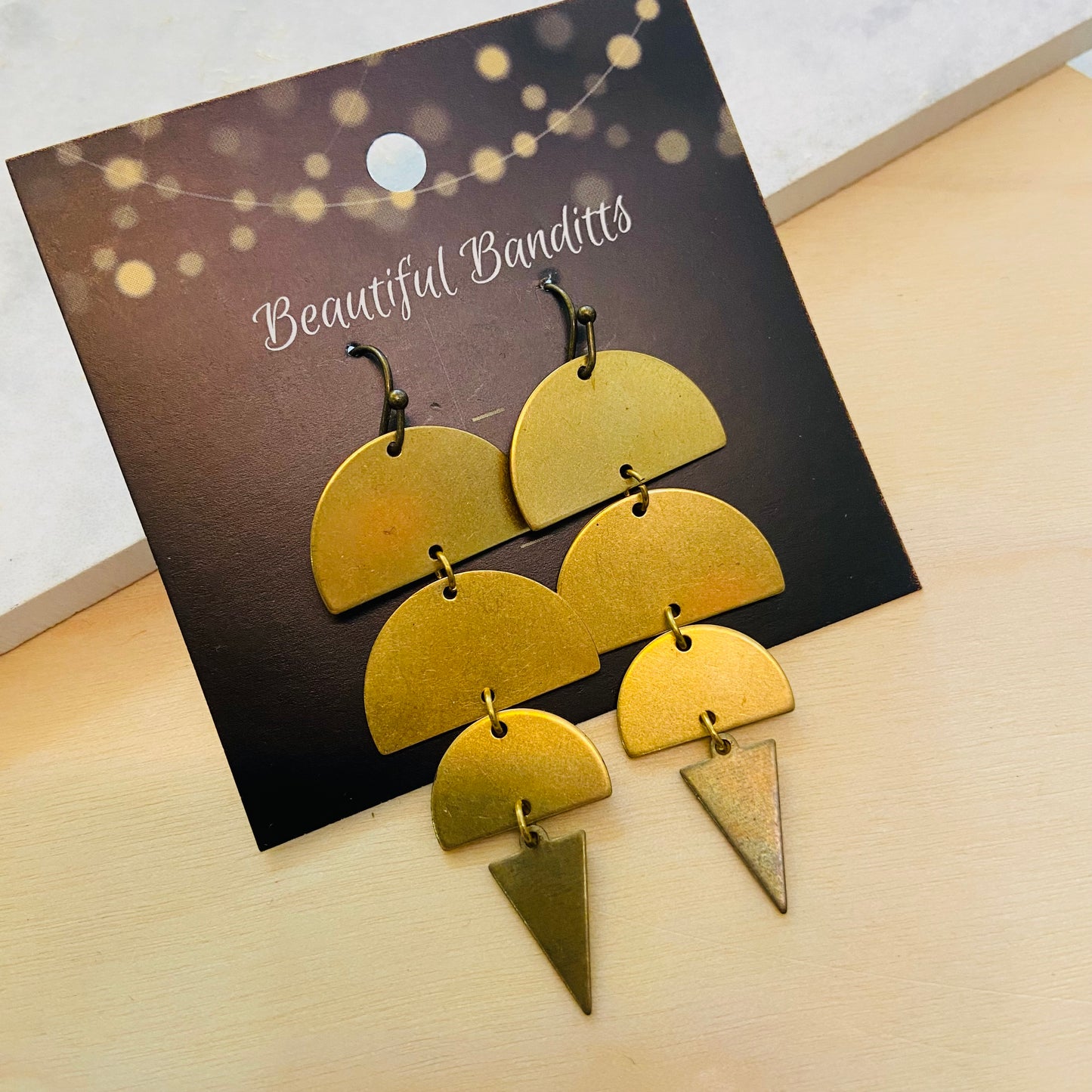 Mixed Metal and Resin Earrings - large