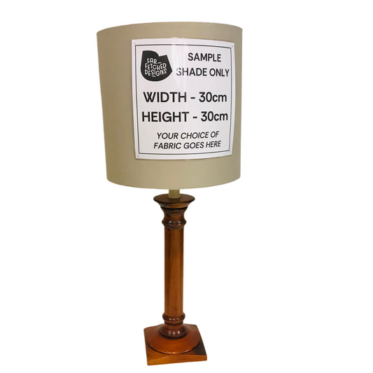 Lamp Base Only - Walnut Column Wood Lamp with square base