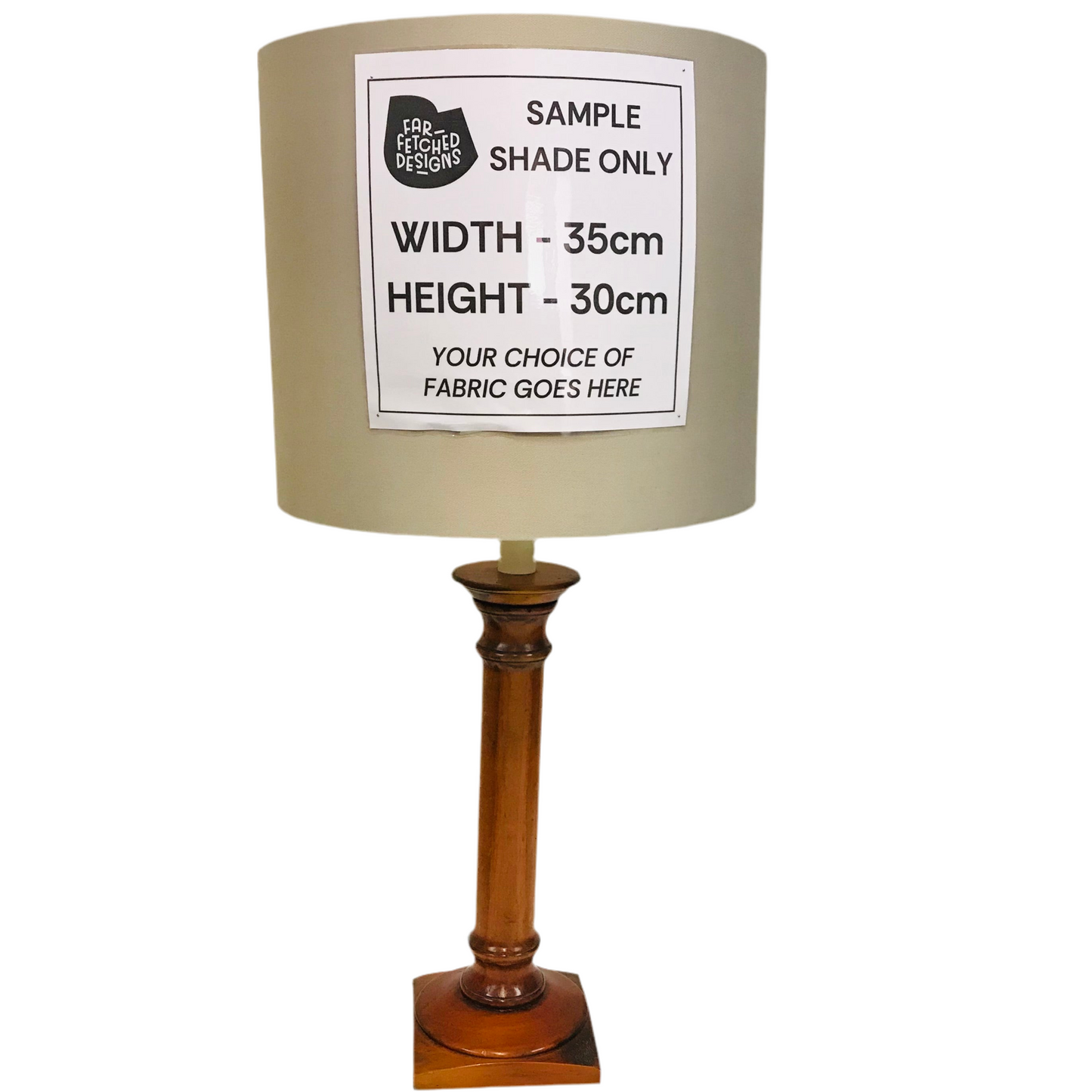 Lamp Base Only - Walnut Column Wood Lamp with square base