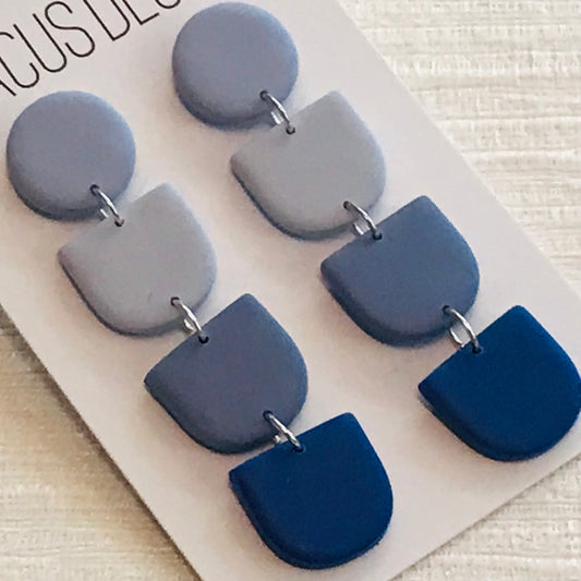 Handmade Polymer Clay Earrings - Triple Arch Drop