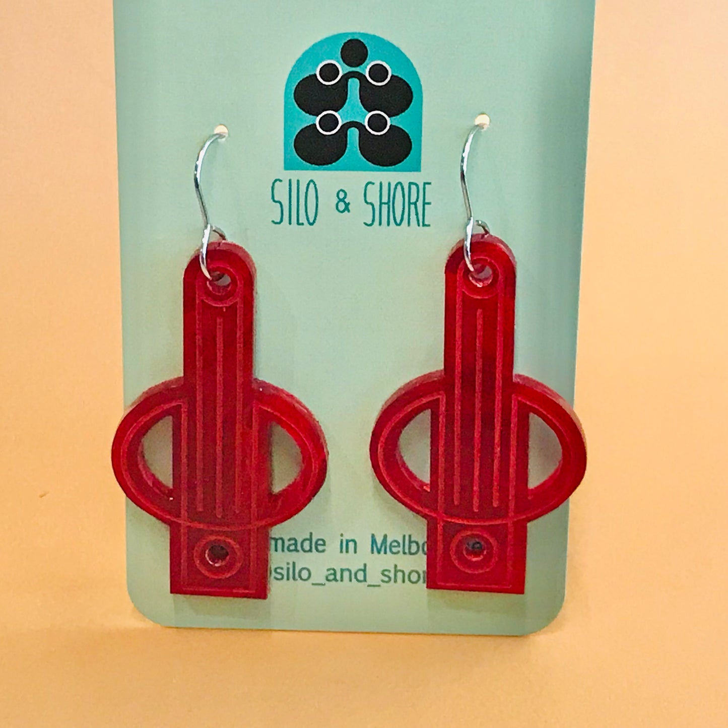 Art Deco Acrylic Earrings - Columns