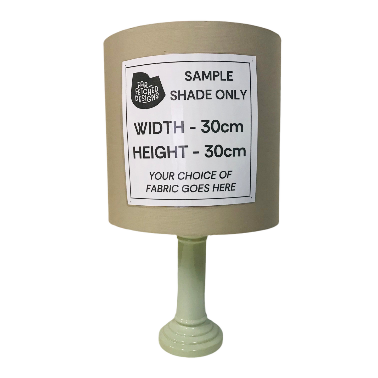 Lamp Base Only - Sage Gloss Ceramic Column Table Lamp