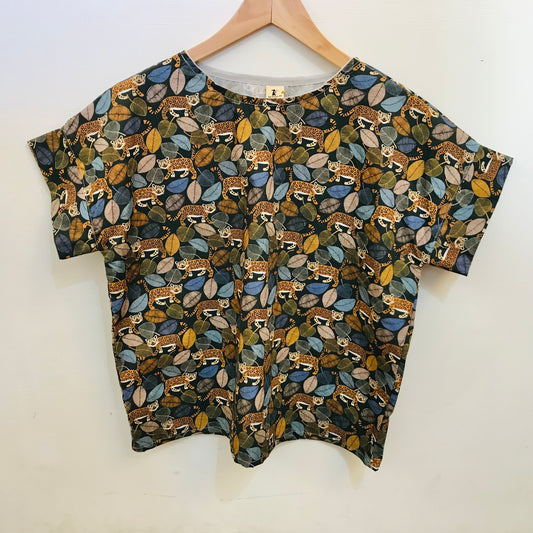 Handmade Women’s Box Top - Cheetah Forest (S/M)