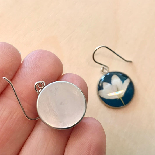 Australian flora Resin & Sterling Silver Earrings - medium