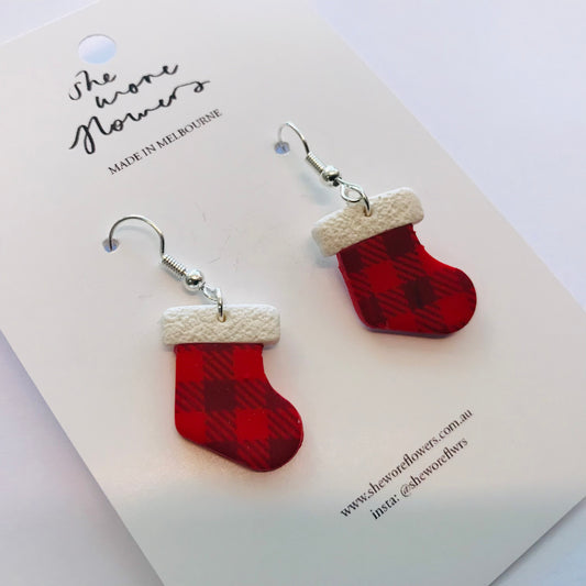 Christmas Polymer Clay Earrings - Stockings