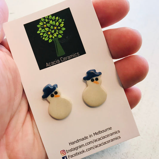 Hand Painted Christmas Stud Earrings