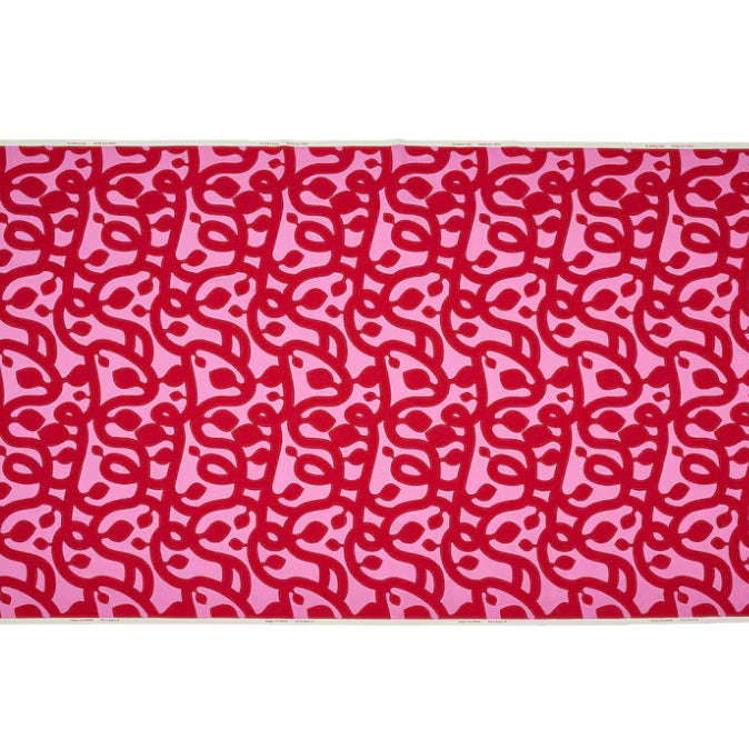 Custom Lamp Shade only - Flugblomster Pink & Red Abstract