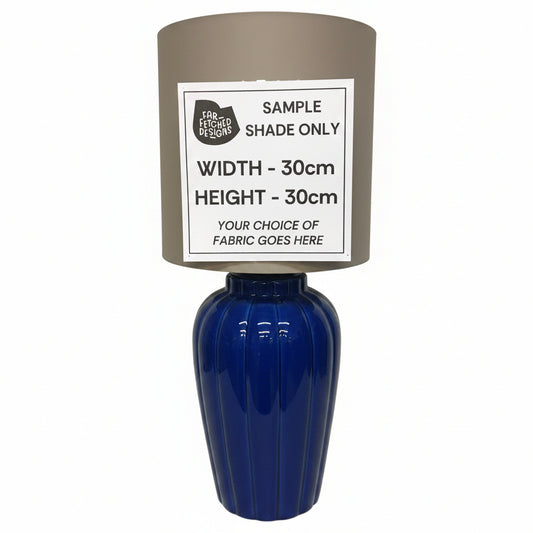 Lamp Base Only - Dark Blue Large Ridged Table Lamp