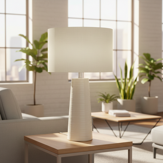 Custom Lamp Shade only - Basics - Linen Blend in Warm White