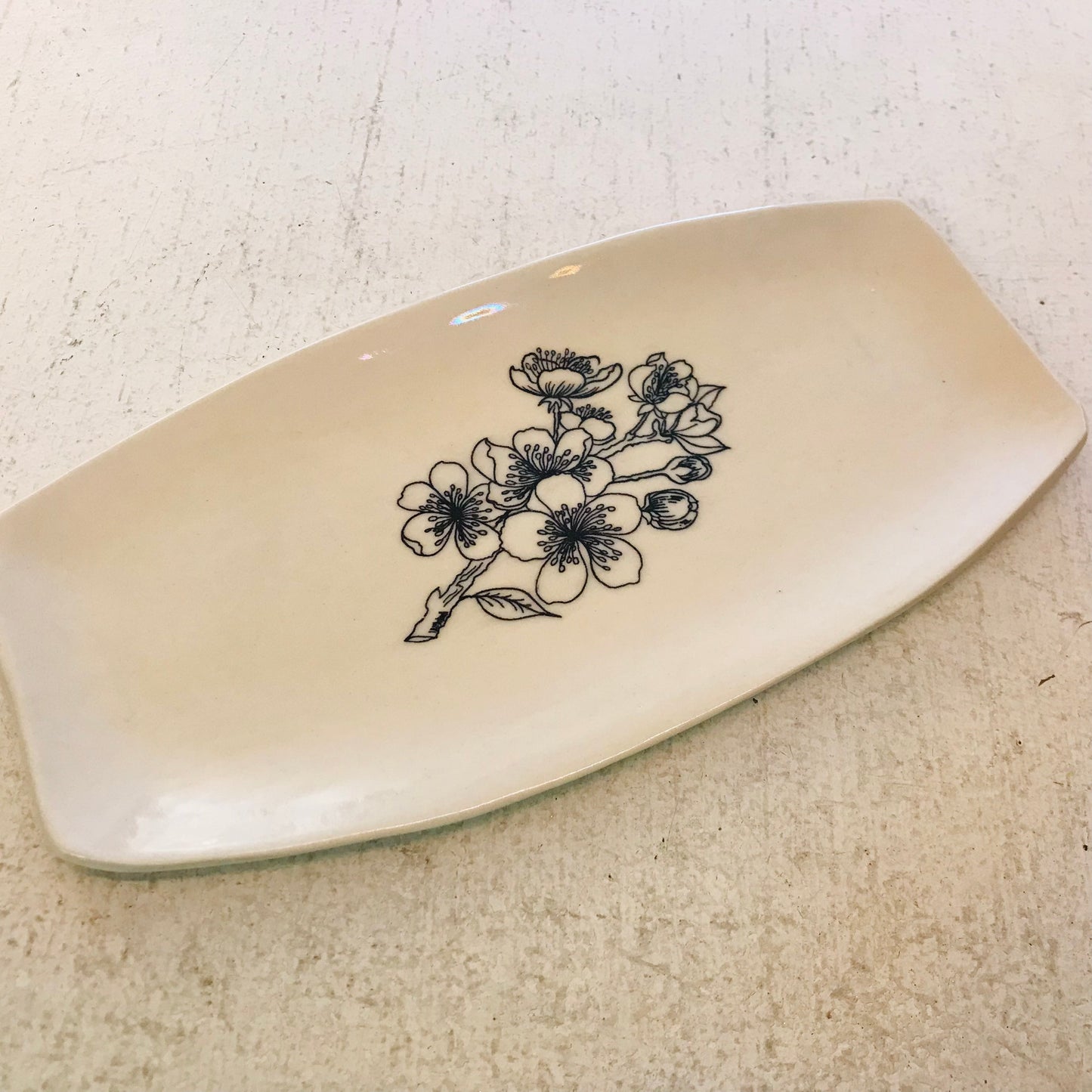 Handthrown Pottery Oval Trinket Tray Platter