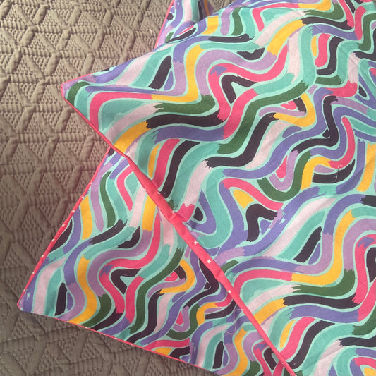 Pillow Case Set - Colourful Waves (set of 2)