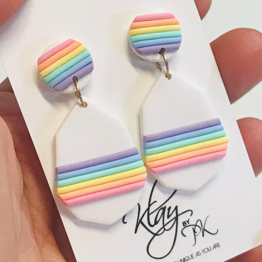 Handmade Polymer Clay Earrings - Stripes
