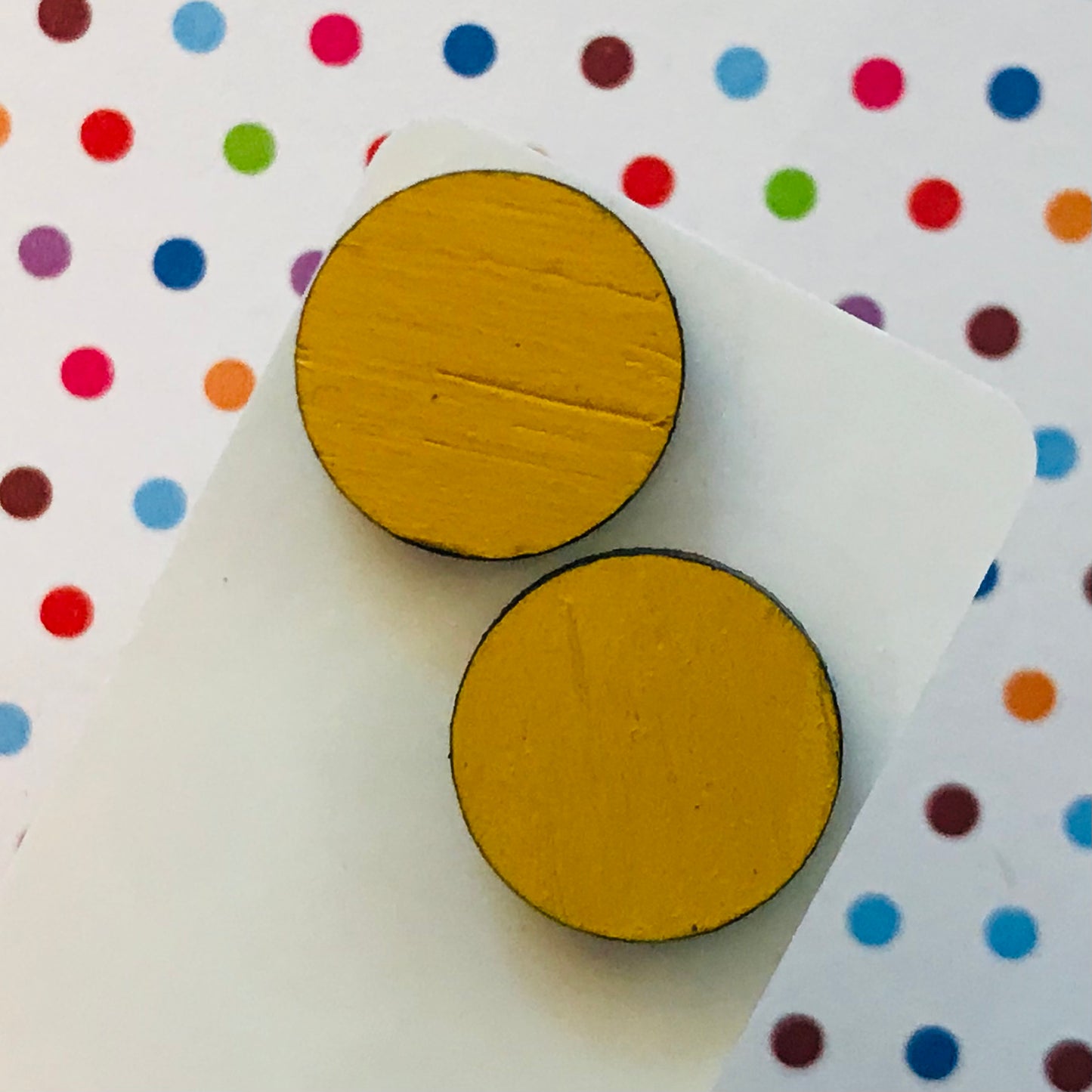 Novelty Studs Earrings - Graphic Wood
