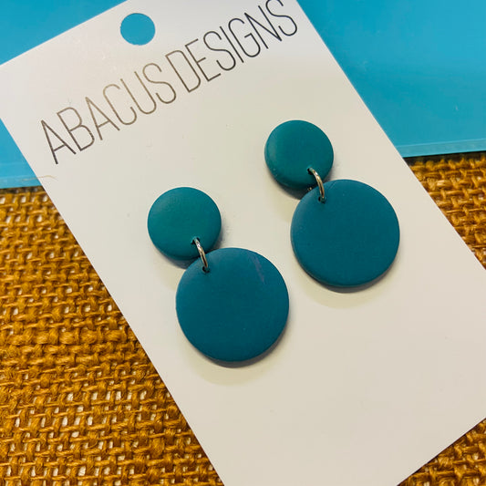 Handmade Polymer Clay Earrings - Double Dot