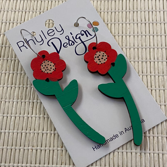 Flower Stem Statement Earrings