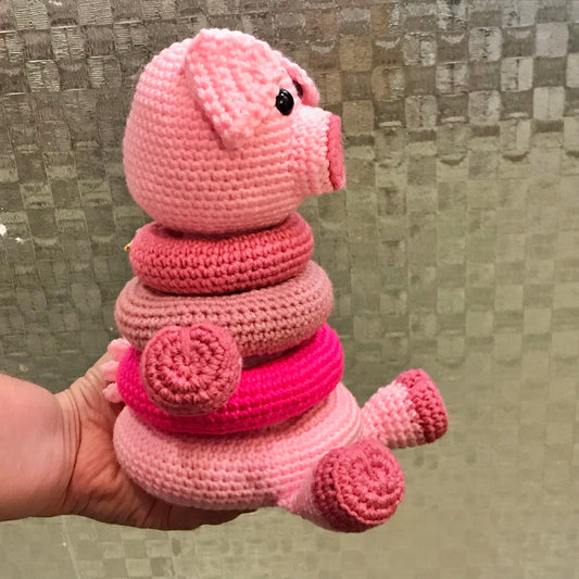 Piggy Ring Stacker Crochet Toy
