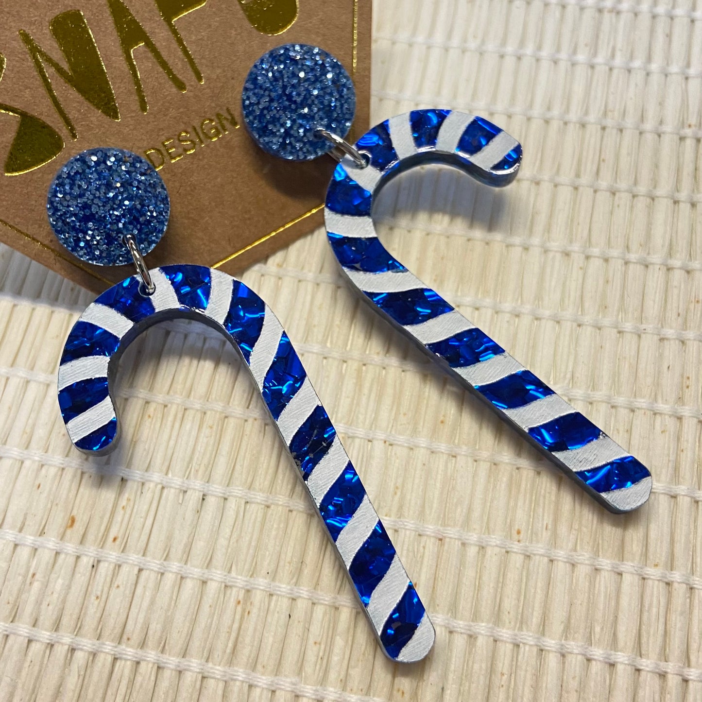 Christmas Candy Cane Stud Earrings