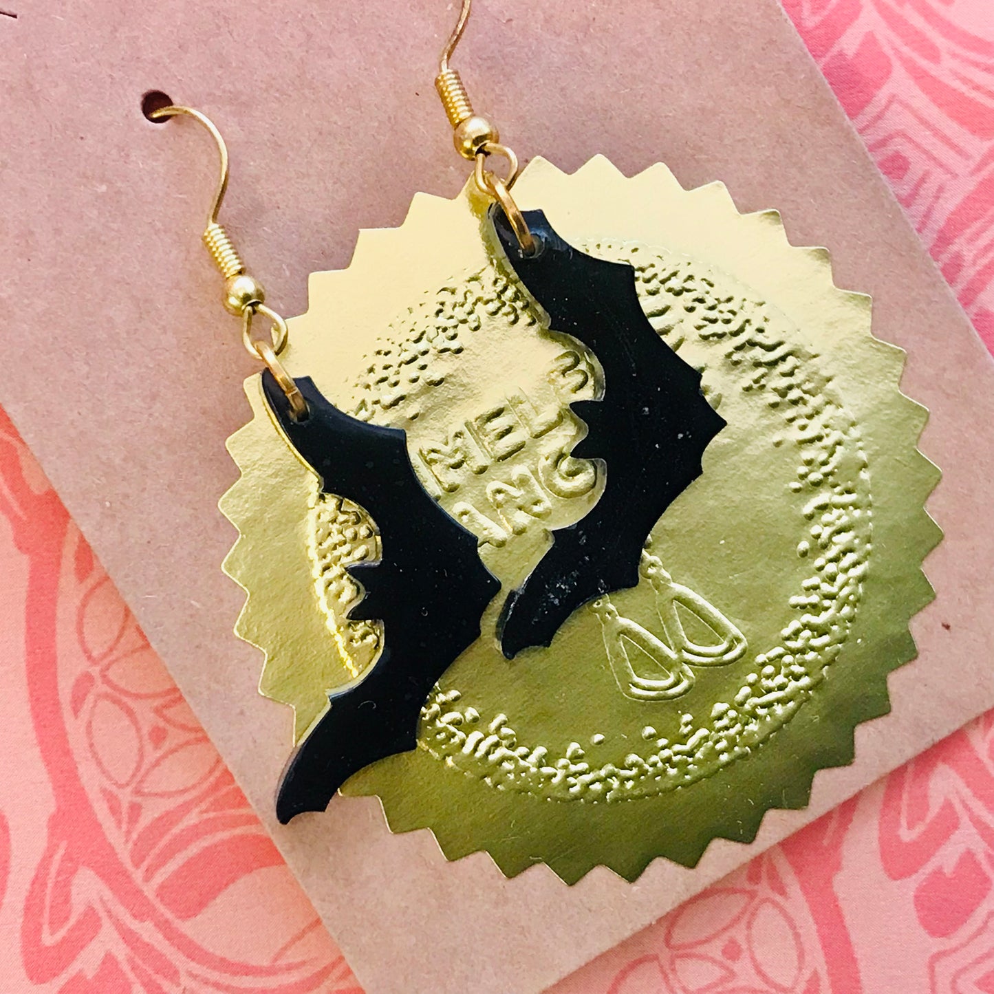 Novelty Resin Sparkle Dangle Earrings - Halloween