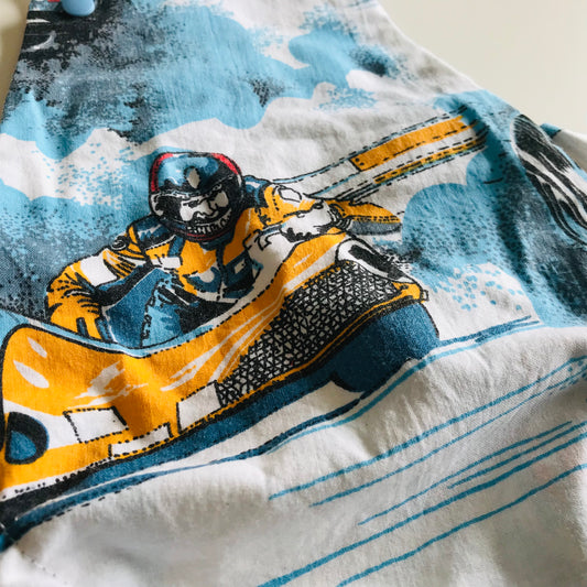 Baby Toddler Summer Romper - Upcycled Vintage Racers