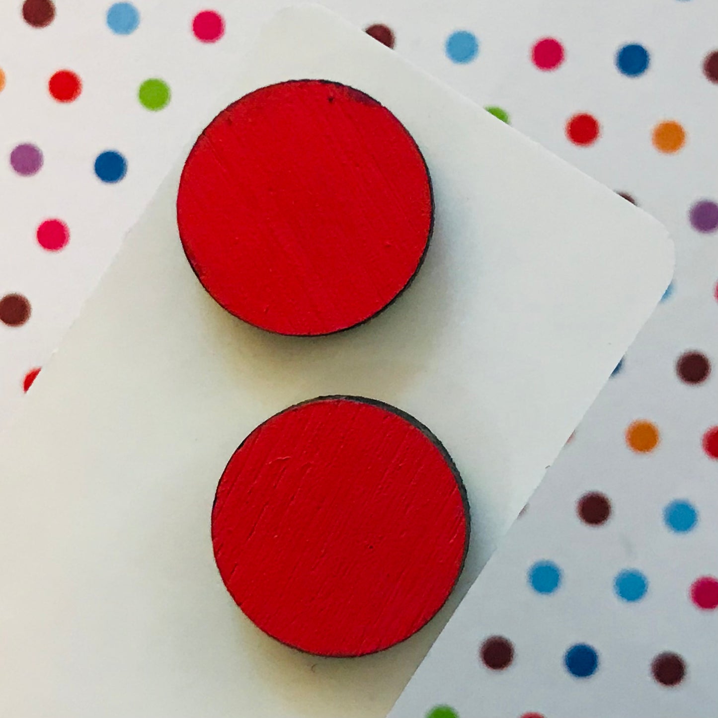 Novelty Studs Earrings - Graphic Wood