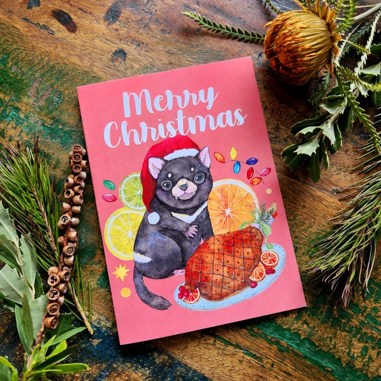 Watercolour Christmas Cards - Australian animals and food