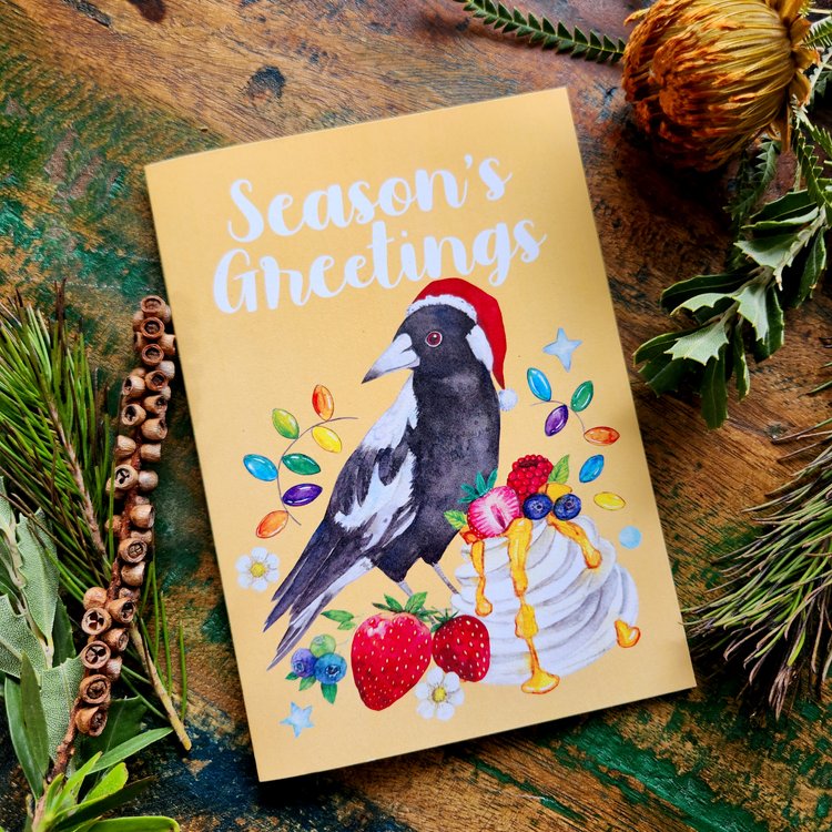 Watercolour Christmas Cards - Australian animals and food