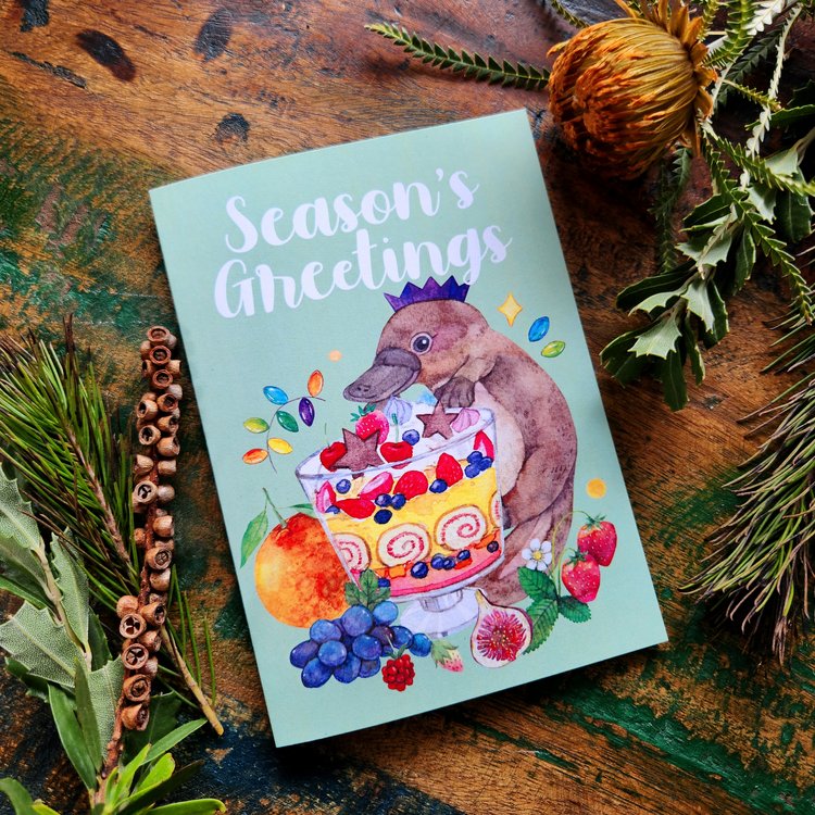Watercolour Christmas Cards - Australian animals and food