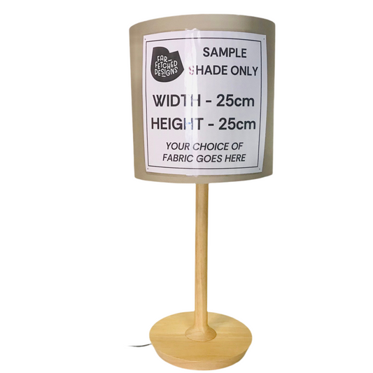 Lamp Base Only - Round Base Stick Pale Timber Table Lamp