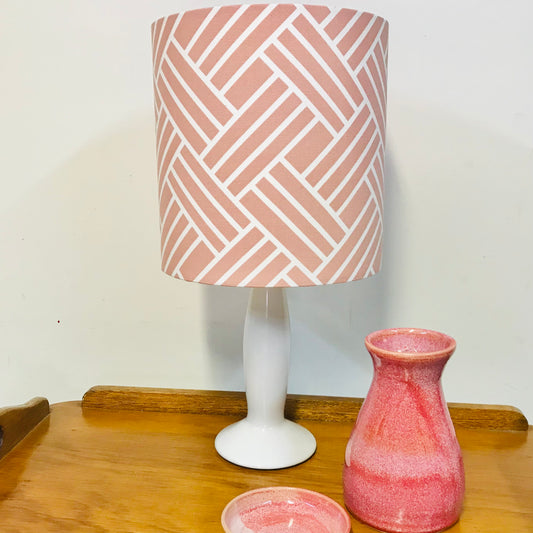 Custom Lamp Shade only - Salmon Grid