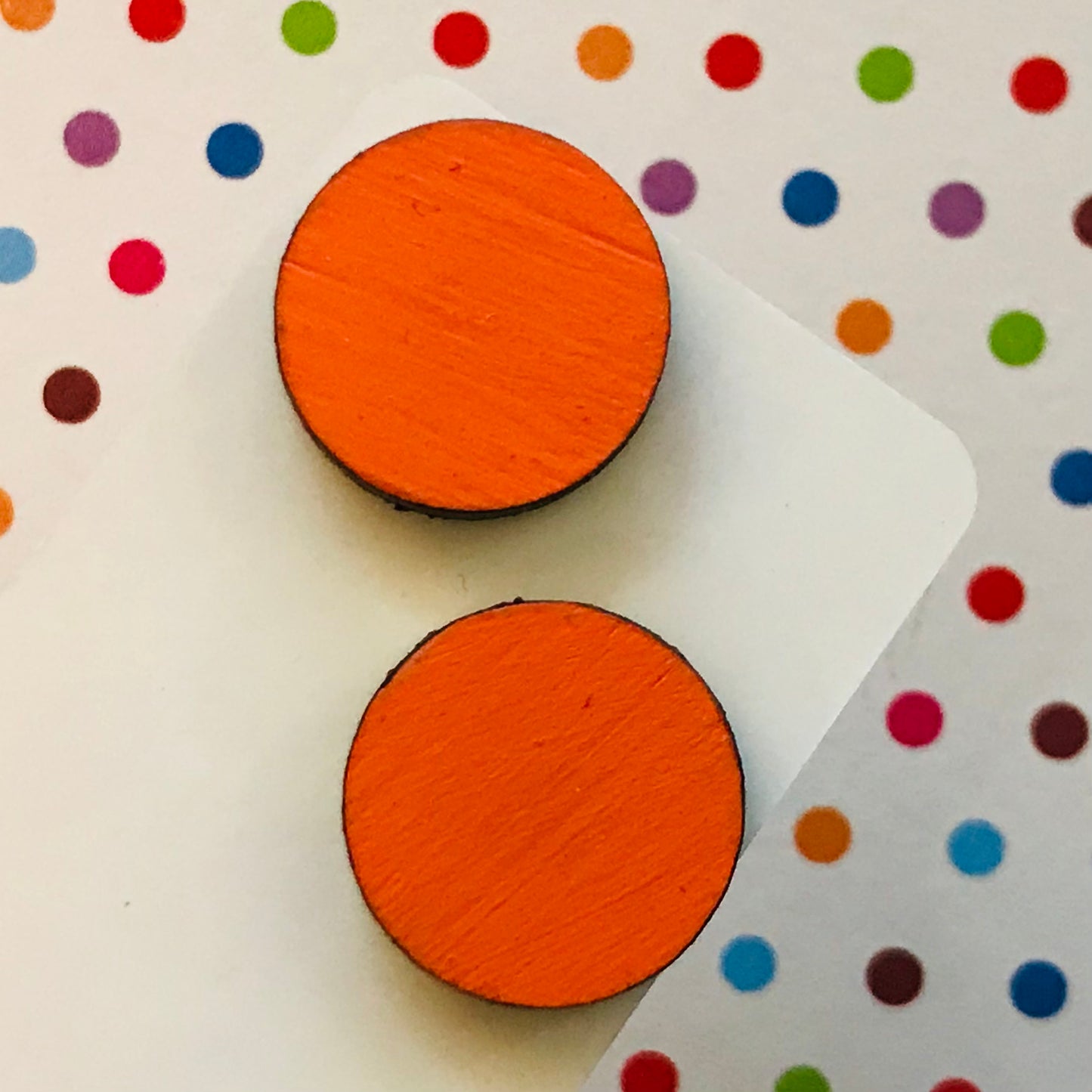 Novelty Studs Earrings - Graphic Wood