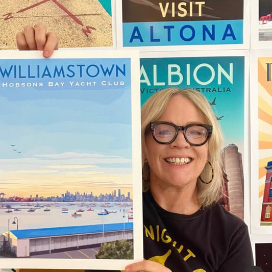 Vintage Poster - Williamstown Hobsons Bay Yacht Club Sky