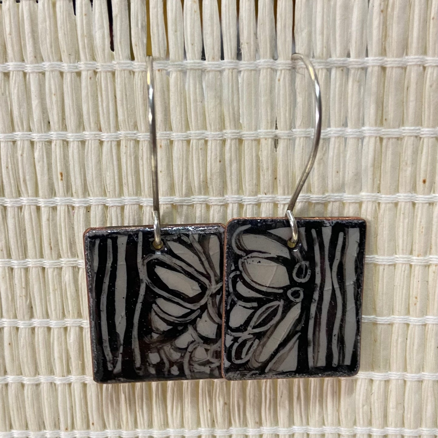 Handpainted Earrings - Enamel on Copper