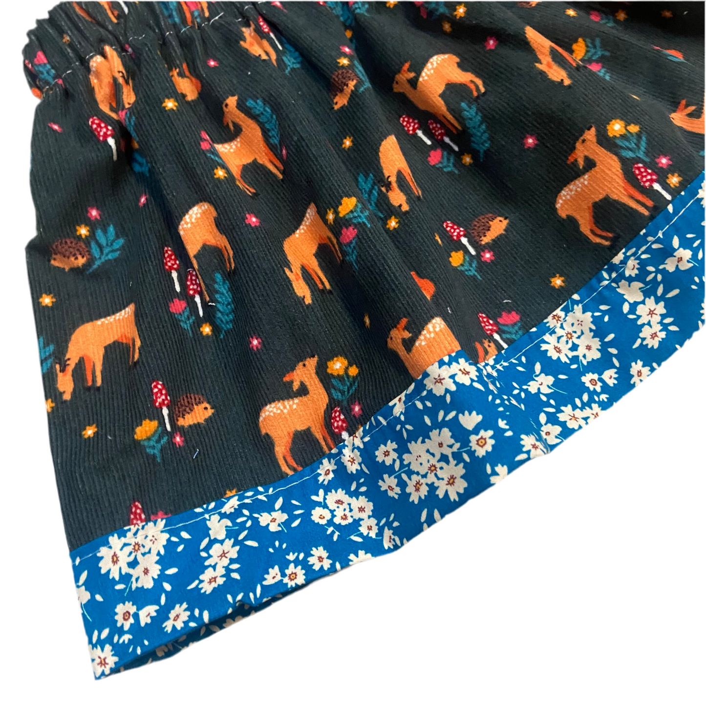 Cord Skirt - DEERS IN THE FOREST