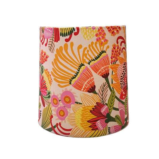 Blush Ceramic Table Lamp with Wild Protea Shade