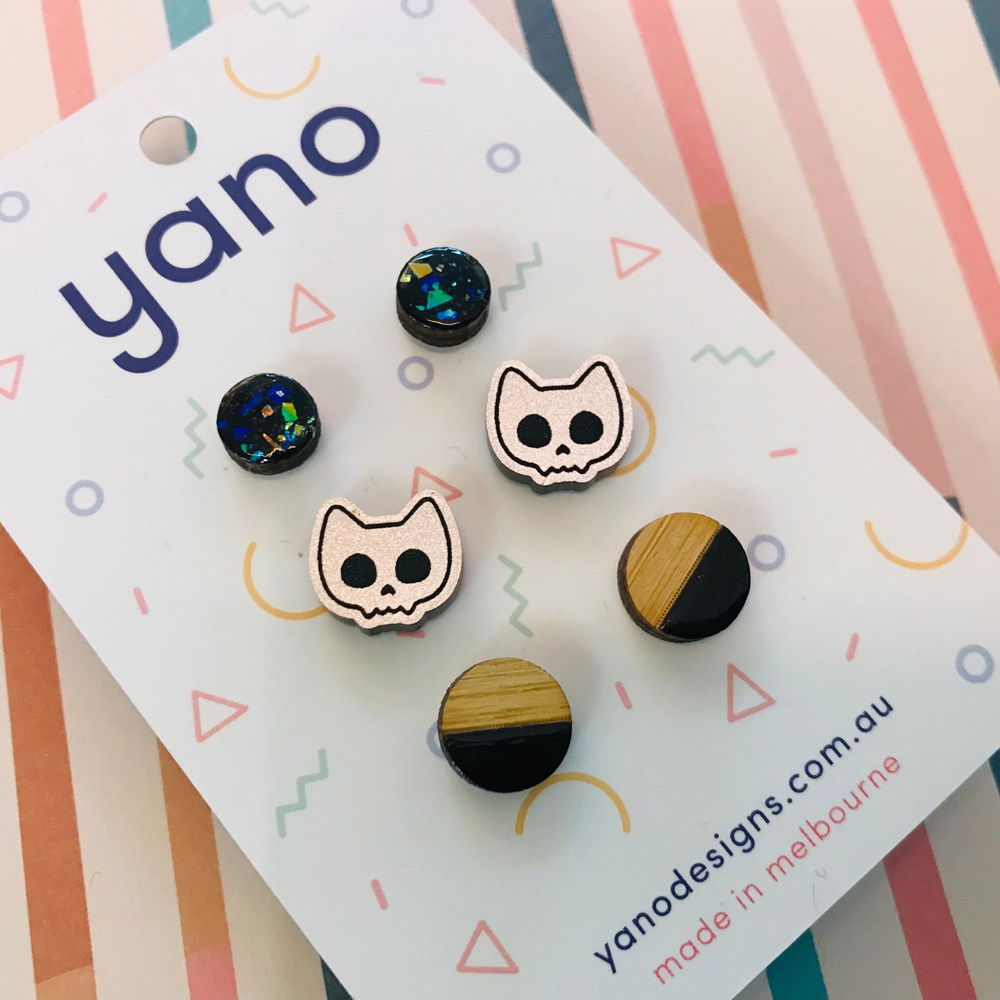 3 Pack of Laser Cut Acrylic Stud Earrings - gift pack