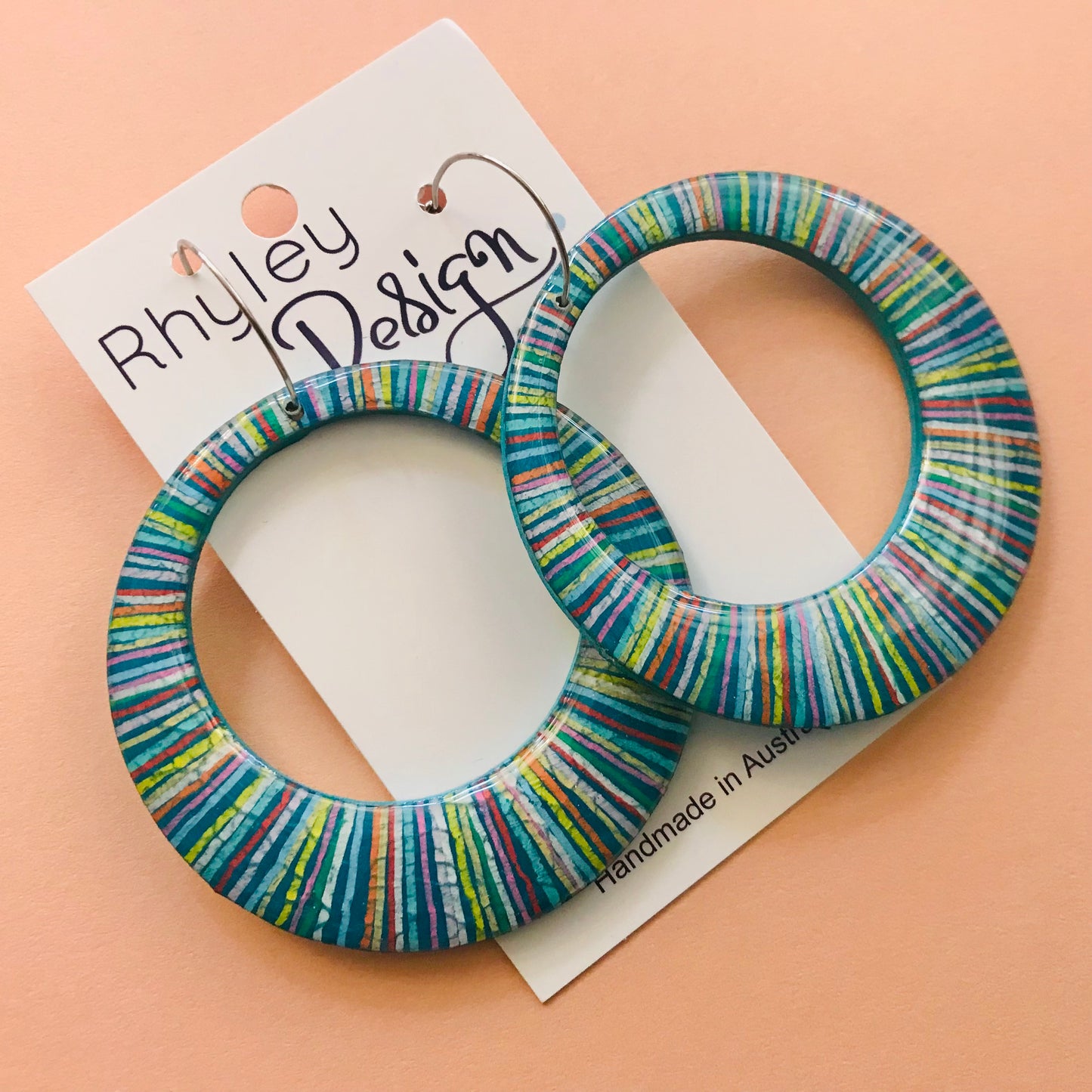 Handpainted Striped Hoops