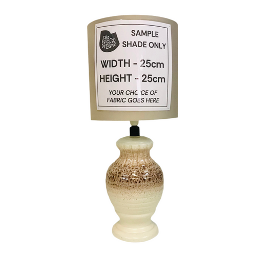 Lamp Base Only - Mid Century Modern Mottled Cream Pottery Lamp Base