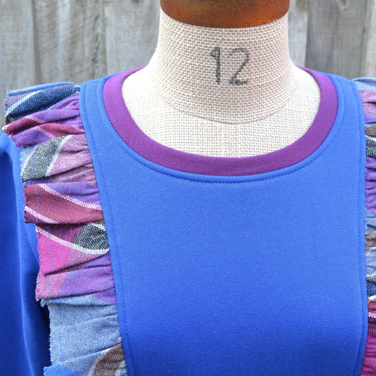 Women's Handmade Frill Sweat - Royal