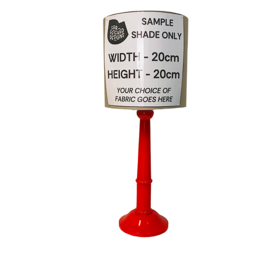 Lamp Base Only - Painted Gloss Turned Timber Table Lamp - Red