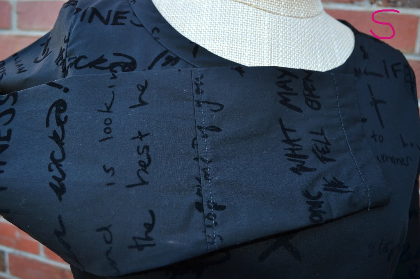 Women's Handmade Basic Top - Graffiti flocked cotton