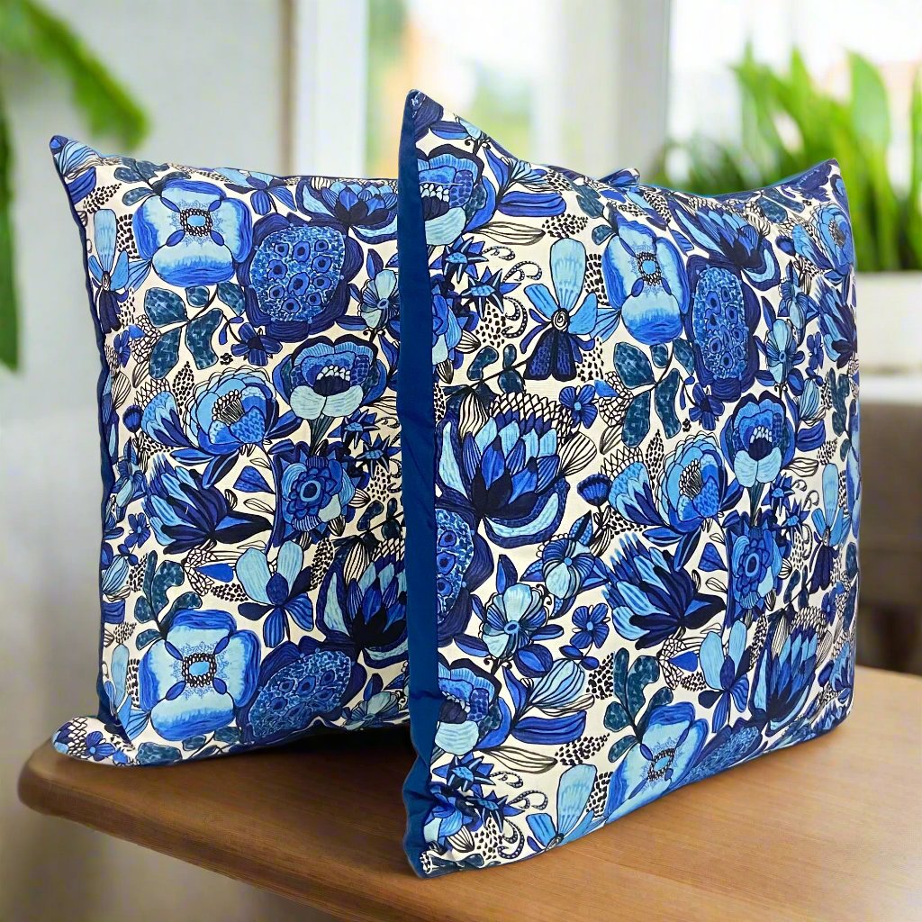 Cushion - BLUE FLEURS